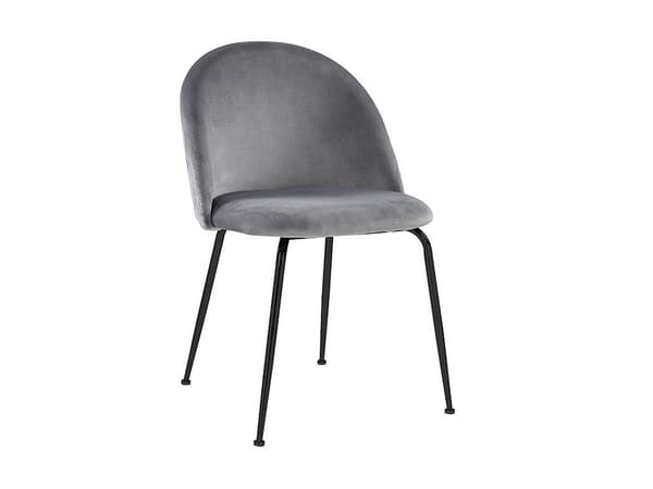 Vente-unique - Set med 2 stolar i sammet och svart rostfritt stål - Grå - MELBOURNE