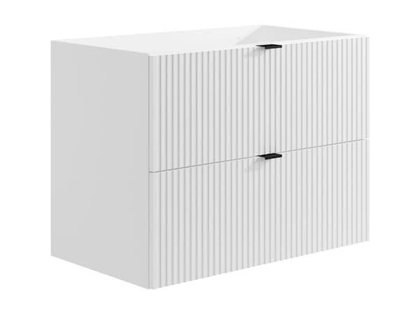Vente-unique - Upphängd kommod med ränder - Matt vit - 80 cm - ZEVINI
