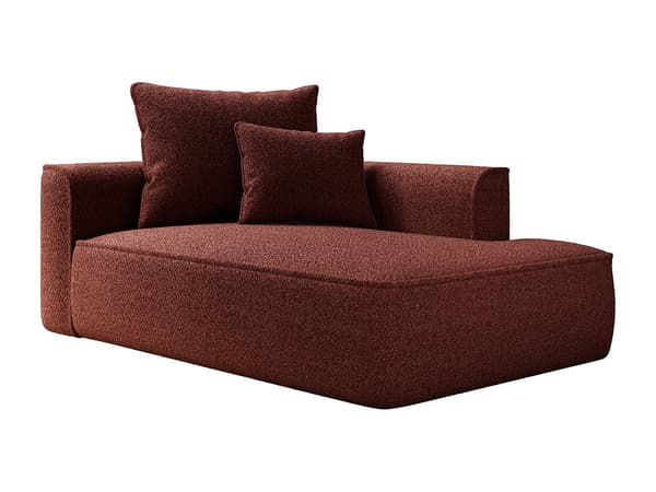 Vente-unique - Högervänd dagbädd i vinröd chenille PINETA
