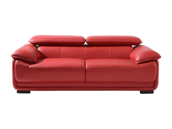 Vente-unique - 3-sits och 2-sits lädersoffor MACELO - Röd