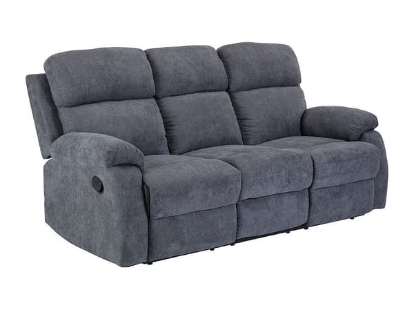 Vente-unique - 3-sitsig och 2-sitsig reclinersoffa mörkgrå tyg TOLZANO