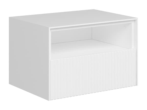 Vente-unique - Vägghängd sängbord - MDF - Vit - CALDRIN