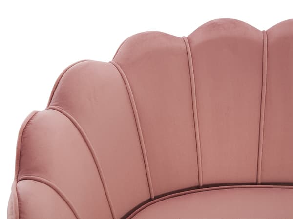 Vente-unique - 2-sits snäcksoffa i rosa sammet DANDELION