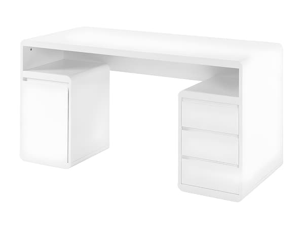 Vente-unique - Skrivbord med förvaring i vitlackerad MDF SERGUEI