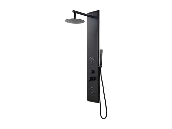 Vente-unique - Svart hydromasserande duschpelare - 130 x 20 cm - JUBIDA