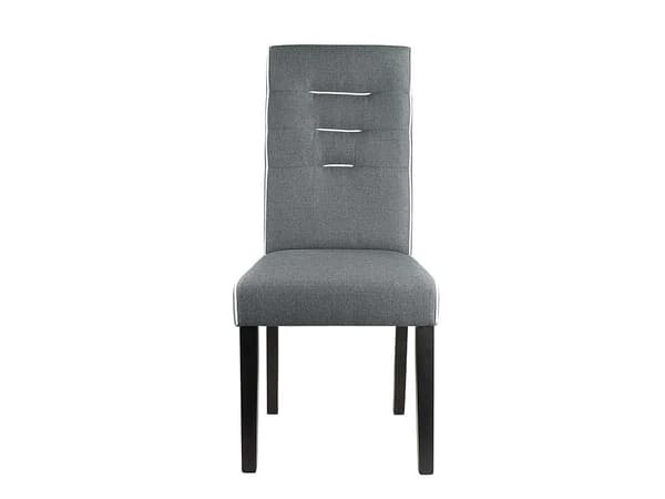 Vente-unique - Set med 6 stolar i tyg och gummiträ - Grå - GABELLE