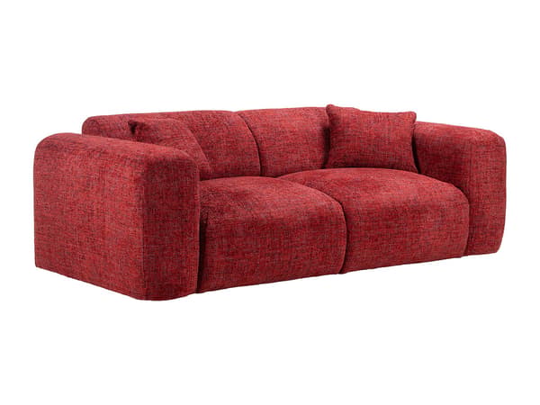 Vente-unique - 3-sits soffa i röd texturerad tyg POGNI från Maison Céphy