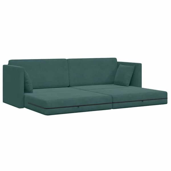 Sängsoffa på golvet Mörkgrön 213 x 76 x 77 cm Sammet