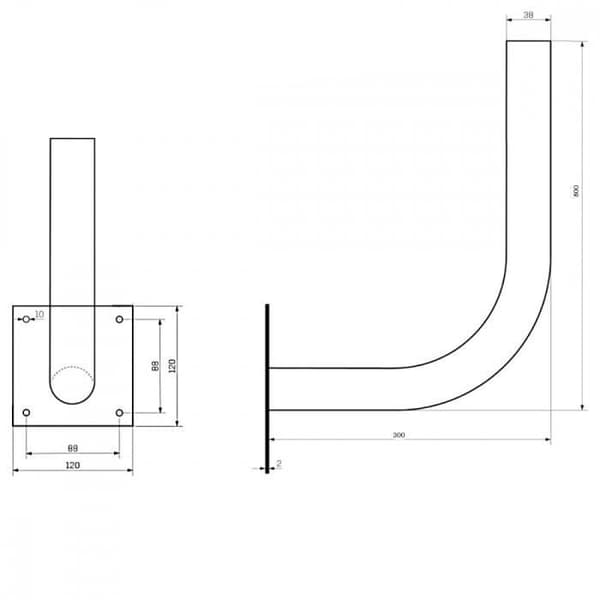 Satellitväggfäste för satellitantennmast Galvaniserat stål 30/80cm