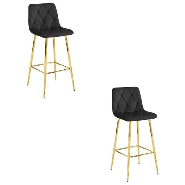 Taburett NADO - svart sammet / GULD ben x 2