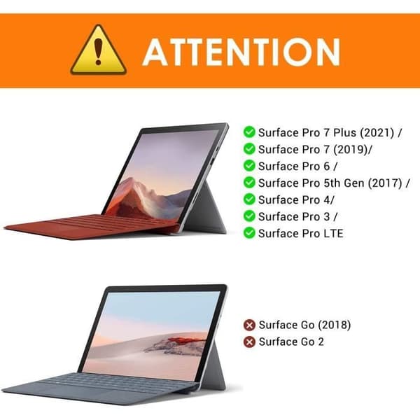 Trådlöst Bluetooth-tangentbord MoKo för Microsoft Surface Pro 7 Plus/Pro 7/Pro 6/Pro 5/Pro 4/Pro 3, Grå