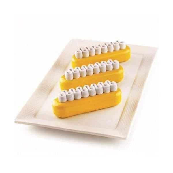Form - Pop Eclair - Silikon - Beige - 6 hålrum - 13 x 3,8 x 2,8 cm