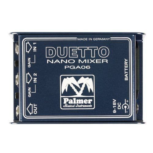 PALMER Nano Duetto - Kompakt mixer för gitarr och linjesignal (blå)