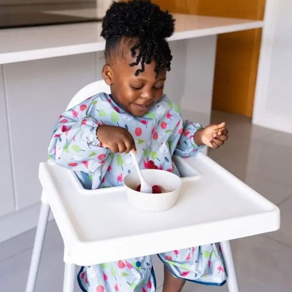 Bib Förkläde Långa ärmar nomad 6 månader - 4 år - Blå grå - TIDY TOT