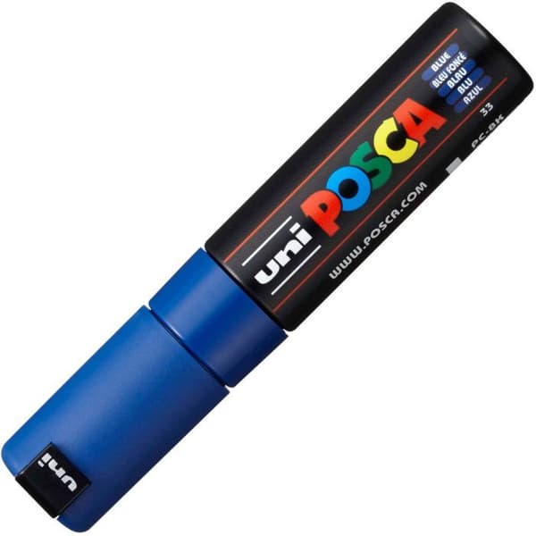Målarpenna - POSCA - Snedspets - Mörkblå - 8 mm - Opaque