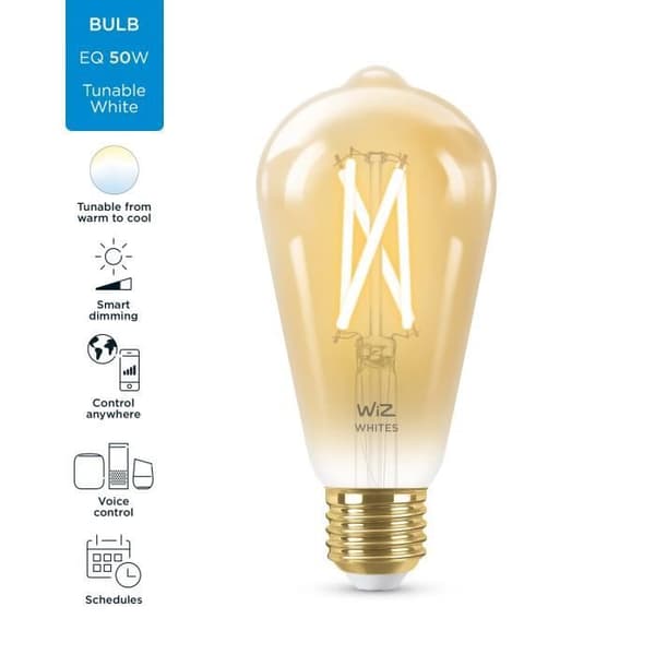 WiZ Vintage Edison smart lampa Variabel vit E27 50W