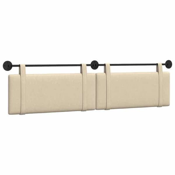 vidaXL Väggmonterad Sänggavel Creme Tyg 42031533