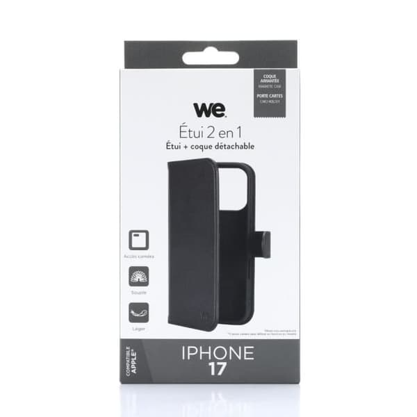 WE Etui folio MAGNETISK APPLE IPHONE 17 Svart