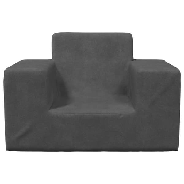 Barnsoffa Antracit Mjuk plysch