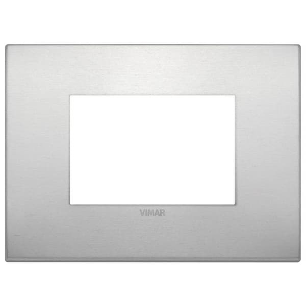 Klassisk platta - VIMAR - 19653.15 - 3 moduler - Aluminium - Naturlig