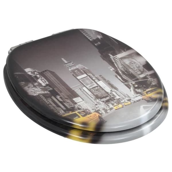 vidaXL Toalettsits MDF Soft Close Lock New York Design
