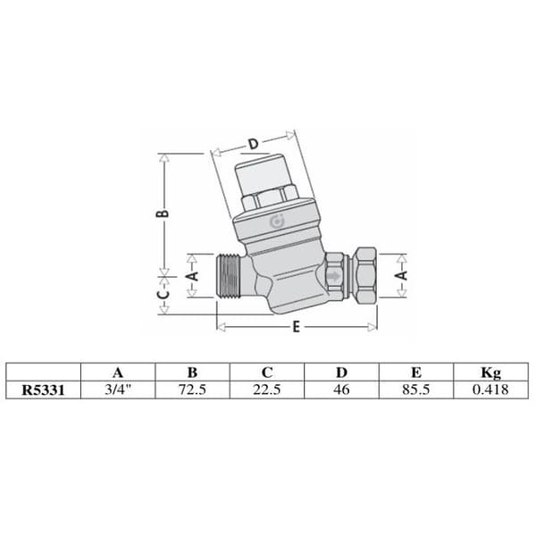 Tryckregulator - CALEFFI - R5331 - 3 bar - 3/4" - Mässing