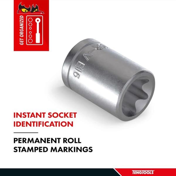 Dynamometernyckel - Teng Tools - 101690303 - Torx E14 - 3/8 - Krom-vanadium