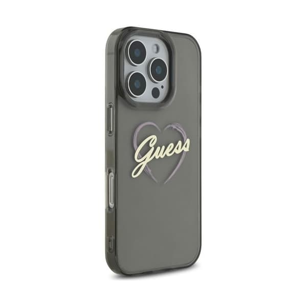 Guess hårdskal IML hjärta för iPhone 16 Pro - svart