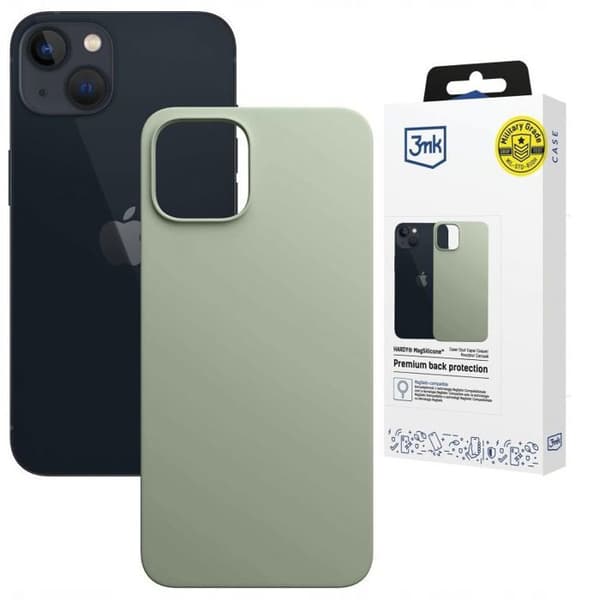 3mk Coque Hardy MagSilicone för Apple iPhone 15 Plus, grön