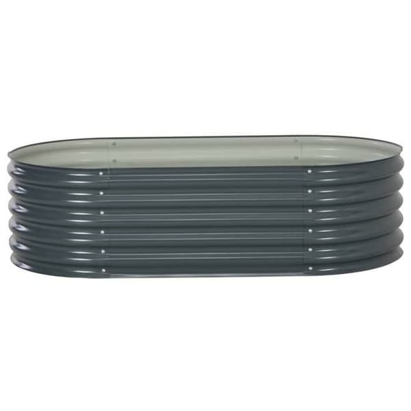 Planteringskärl - vidaXL - 160x80x44 cm - Galvaniserat stål - Grå - Rektangulär