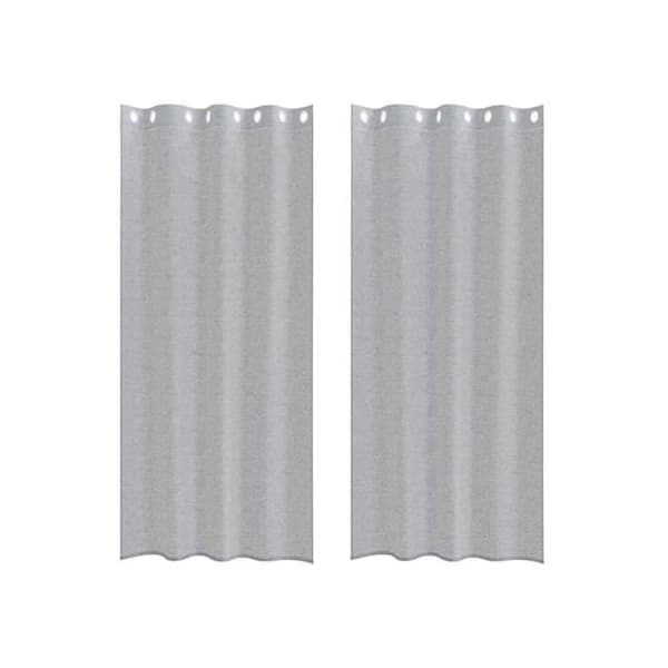Gardiner i voile - vidaXL - Mörkgrå - Polyester - 245x140 cm - 2 stycken - Utvändig montering - Lätt - Lättskött