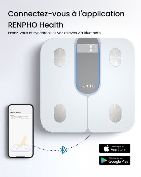 RENPHO - Ansluten balans Elis 1C - Bluetooth - Vit