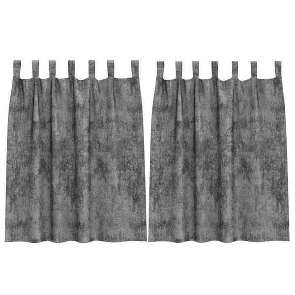 vidaXL Sammet Gardiner 2 st Grå 140 x 140 cm Sammet 4107723