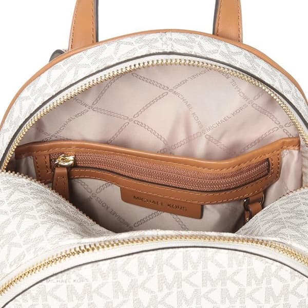 MICHAEL KORS Rhea Medium ryggsäck i läder - Beige - Dam