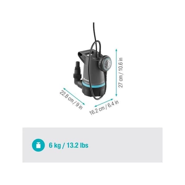 Dykpump - Gardena - 20000 basic - 550 W - Flöde 20 000 L/h - Tryck 0,9 bar