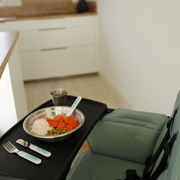 Pack måltid - THERMOBABY - Inox - Kopp, Skål, Djup tallrik, Bestickset