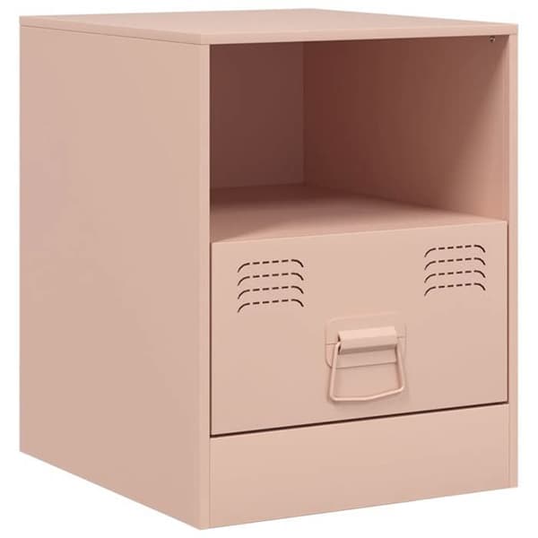 vidaXL Sängbord rosa 34,5x39x44 cm stål 841753