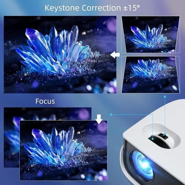 Mini Videoprojektor - HOPVISION - 1280x720 - 7500 Lumen - Kompatibel med iOS/Android