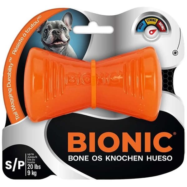 Hundleksak ben Bionic - orange - Orange - 15x8x6,5 cm