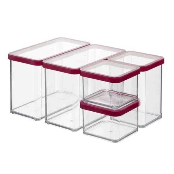 Förvaringsburkset - ROTHO - LOFT - 5 delar - Transparent - Arombeständig