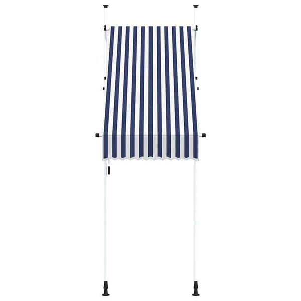 vidaXL Manuell infällbar markis 100 cm blå och vita ränder