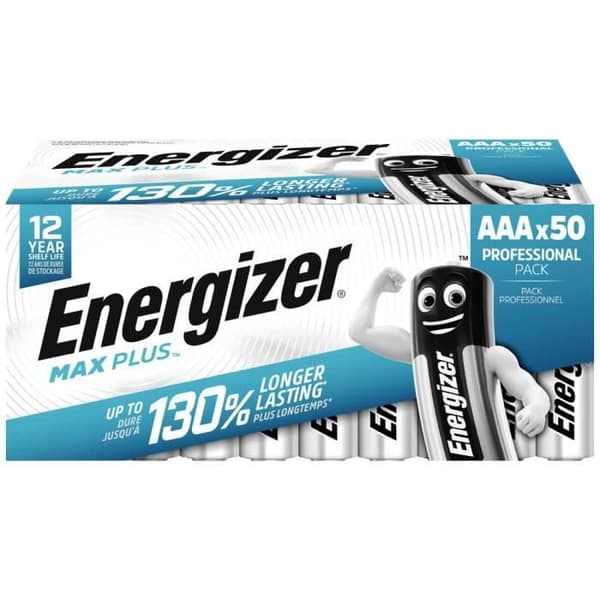 Energizer E303865600 Max Plus 1,5 V alkaliskt batteri LR3 (AAA) 50 st.