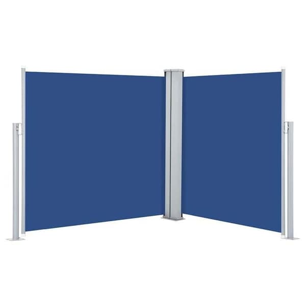 vidaXL Infällbar sidomarkis Blå 100 x 600 cm