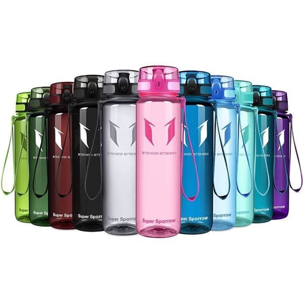 Super Sparrow Vattenflaska - Flaska, 1000ml, Slät-Rosa