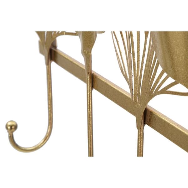 Väggkrok Design 5 Krok "Löv" 49cm Guld