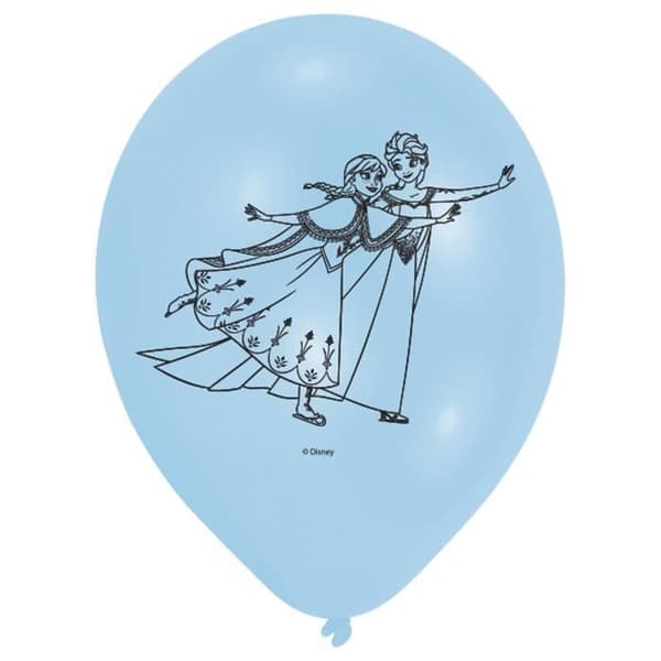 6 Blå latexballonger Frost