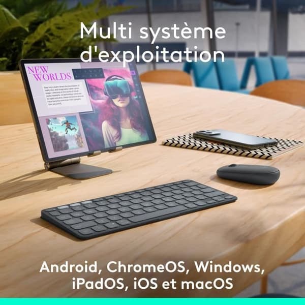 Tangentbordsskydd - Logitech - Keys to go 2 - AZERTY - Universell - Grafit