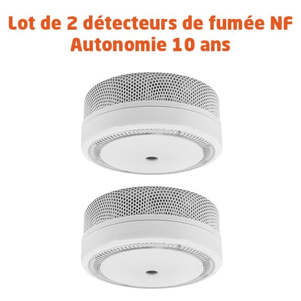 Set med 2 rökdetektorer NF med 10 års batteritid