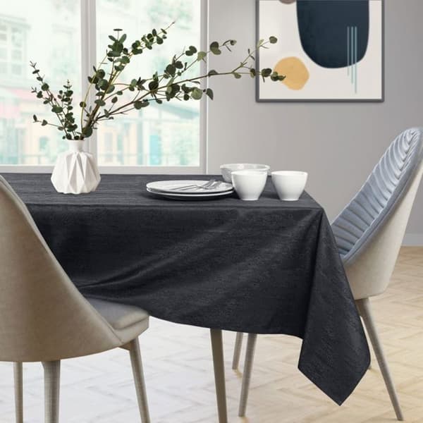 Bordduk - Vesta - Rektangulär 155x400 cm - Svart - Blank anti-fläck effekt