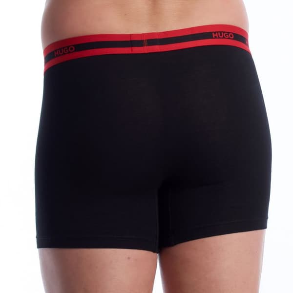 3-pack elastiska bomullsboxers för män 50545674 - Svart - Röd med mönster